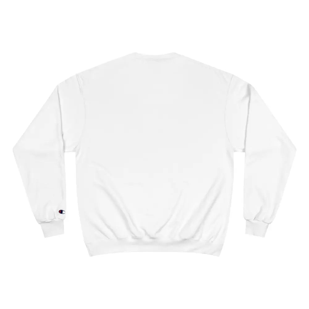 White USA Champion crewneck sweatshirt celebrating American heritage