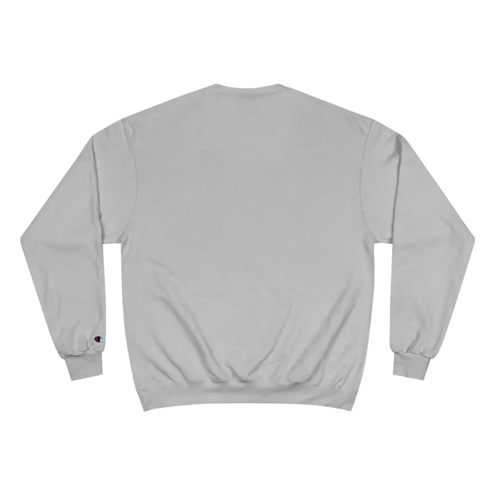 Light gray USA Champion crewneck sweatshirt celebrating American heritage