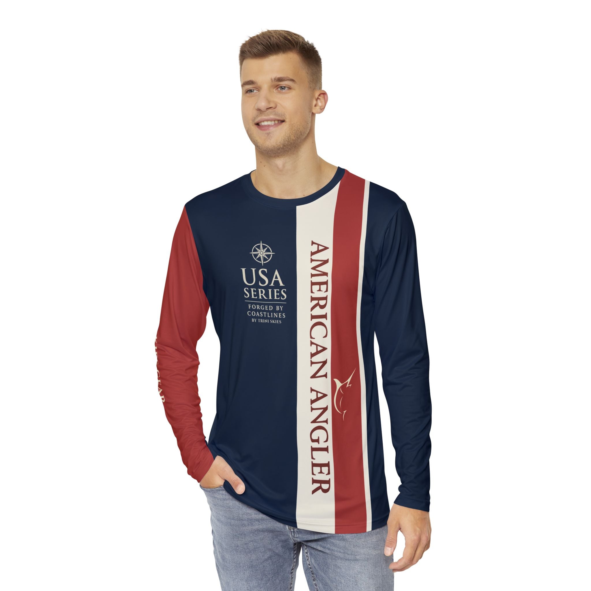 USA Series Long Sleeve Fishing Shirt - Perfect for Anglers, Coastal Vibes, Outdoor Activities, Trini Skies Gear USA Fishing Gift - Triniskies