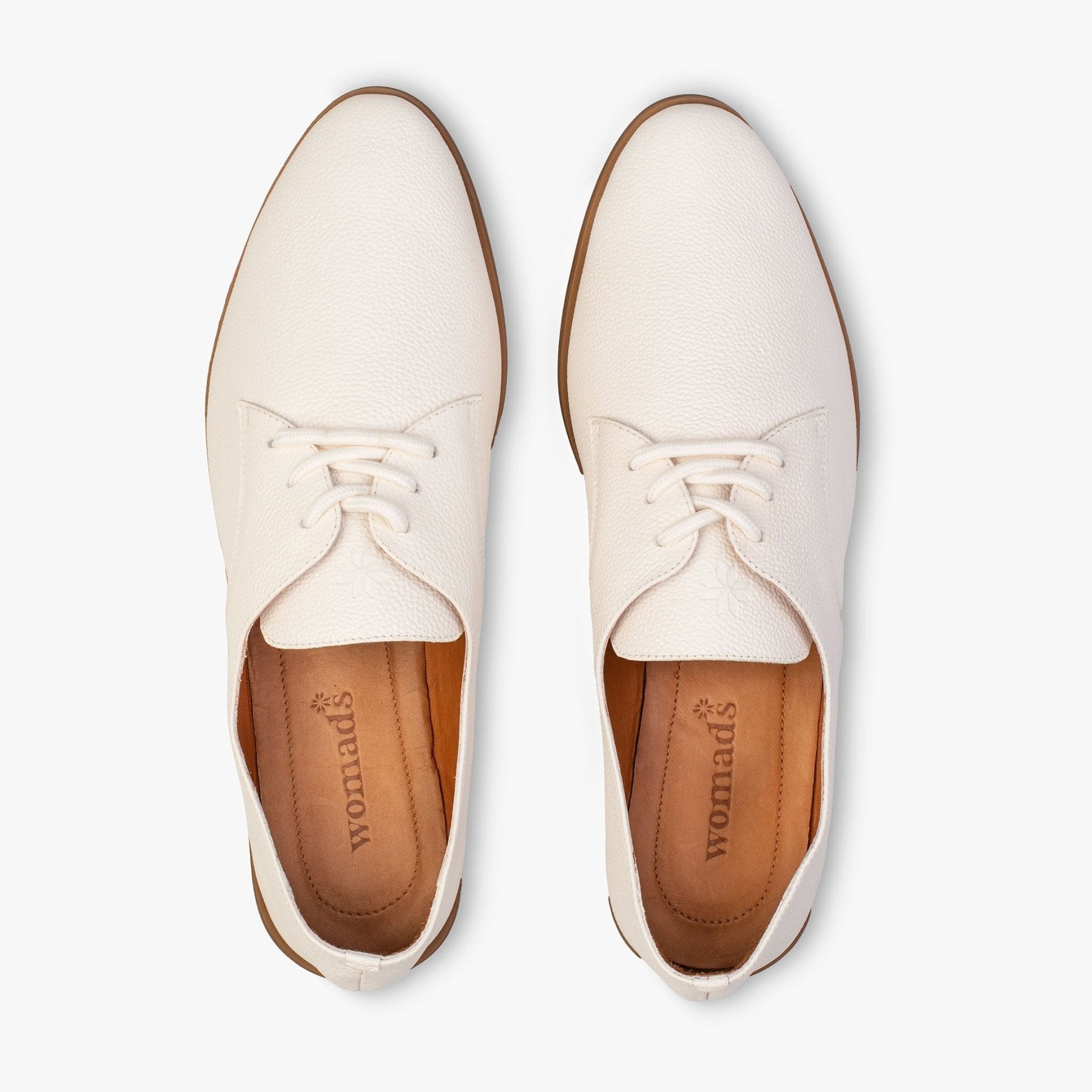 Vanilla Cream Oxford Shoes - Womads Leather Flats for Women - Triniskies