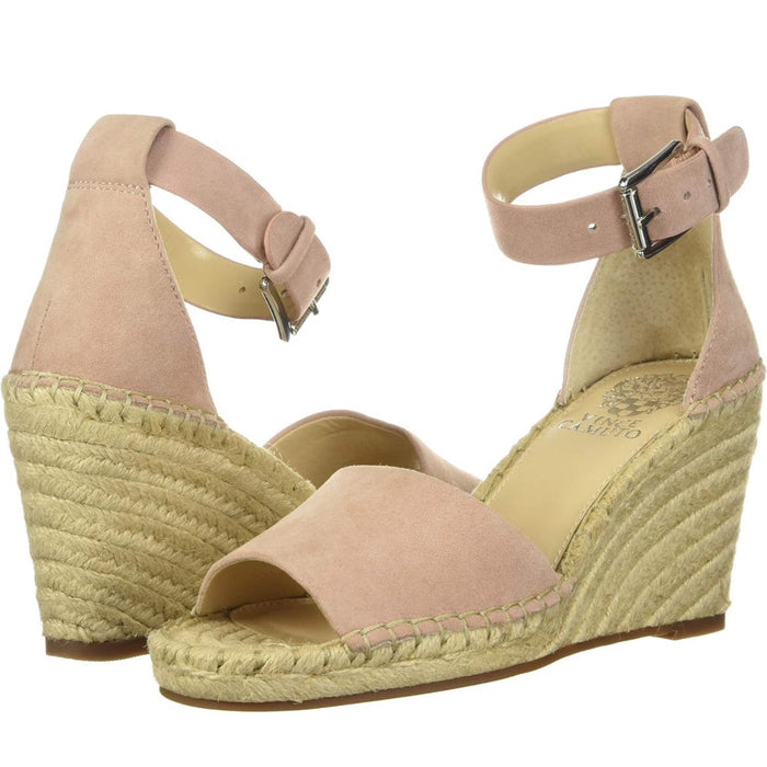 Vince Camuto 10M / Tan/Nude "Vince Camuto Women's Leera Espadrille Wedge Sandal - Size 10, Stylish Leather, Summer Fashion"