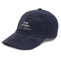 Navy Blue Embroidered Bora Bora Vintage Corduroy Cap – Classic Island Style & Comfort Vacation Destination Travel Essentials