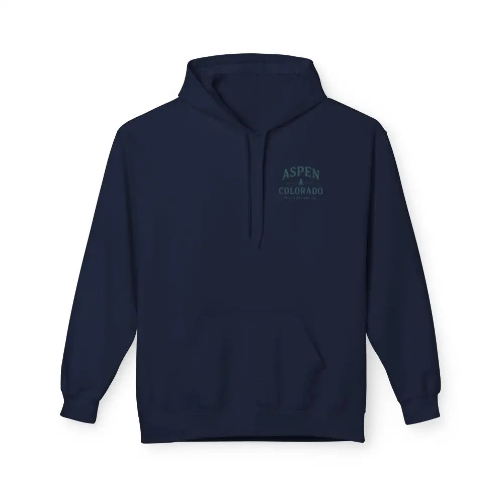 Vintage Aspen Colorado hoodie in navy blue with pouch pocket