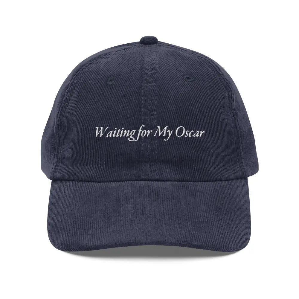 Navy blue Oscar embroidered vintage corduroy cap Make America Great