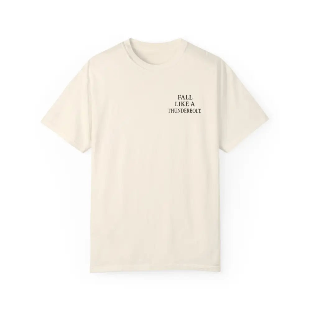 Cream-colored crew neck t-shirt with inspirational War Koi Fish design