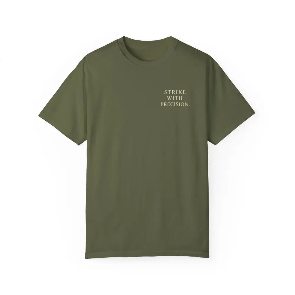 Olive green Inspirational Art of War Koi Fish graphic tee