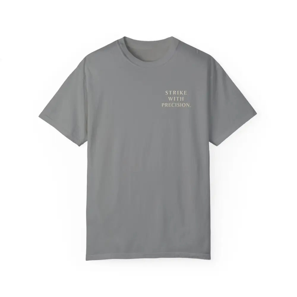 Gray Inspirational War Koi Fish Graphic Tee T-Shirt