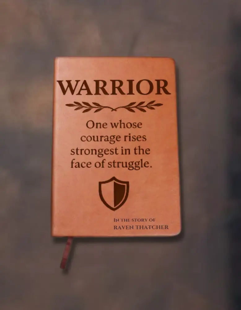 Custom Vegan Leather Warrior Journal with brown cover design