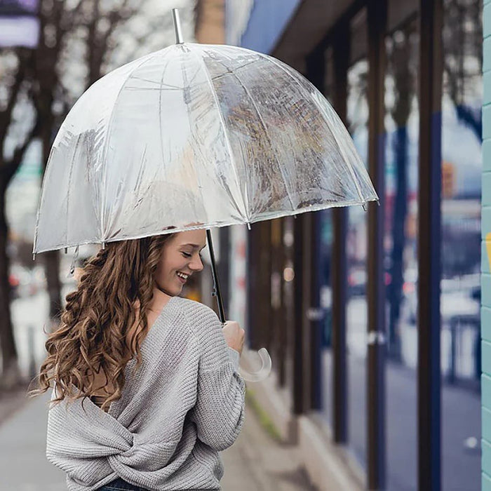 Wasing one size / white WASING 10 Pack 46 Inch Clear Umbrella  Crystal Handle Design Windproof MSRP $210