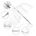 Wasing one size / white WASING 10 Pack 46 Inch Clear Umbrella  Crystal Handle Design Windproof MSRP $210