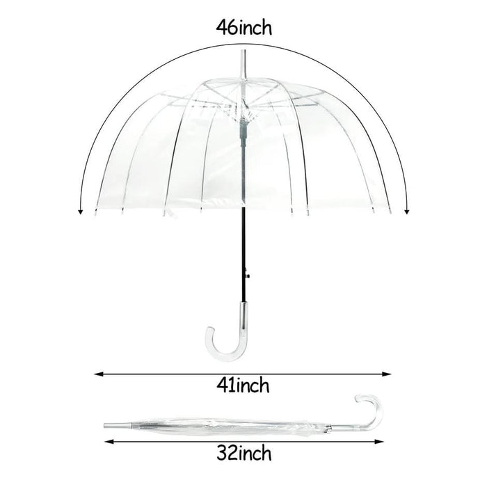 Wasing one size / white WASING 10 Pack 46 Inch Clear Umbrella  Crystal Handle Design Windproof MSRP $210