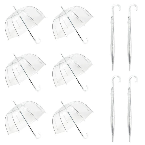 Wasing one size / white WASING 10 Pack 46 Inch Clear Umbrella  Crystal Handle Design Windproof MSRP $210