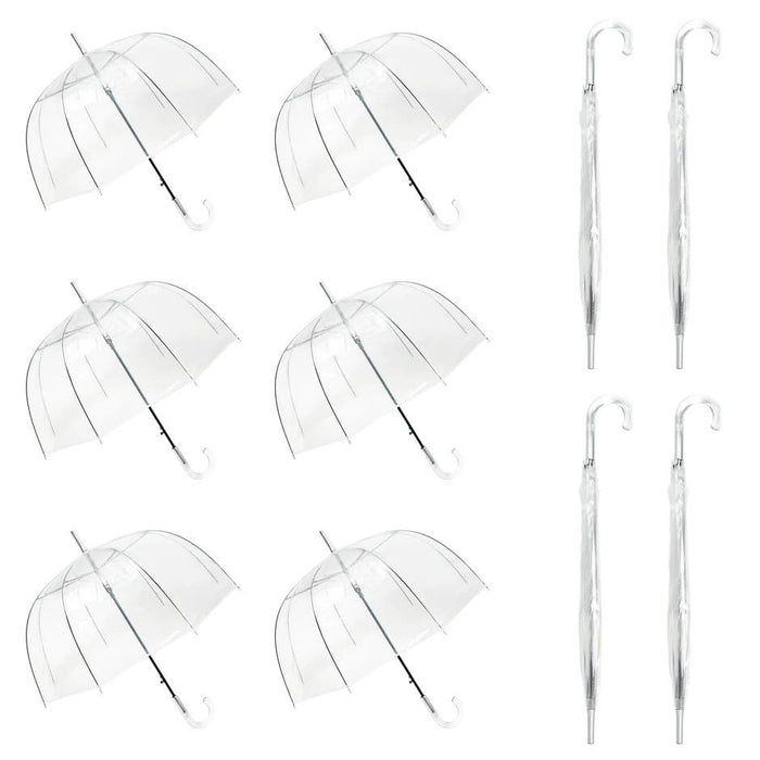 Wasing one size / white WASING 10 Pack 46 Inch Clear Umbrella  Crystal Handle Design Windproof MSRP $210