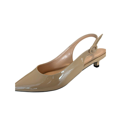 Waydern Shoes Wayderns Women's Beige Slingback Kitten Heel Pumps Size 7.5 Formal Preowned