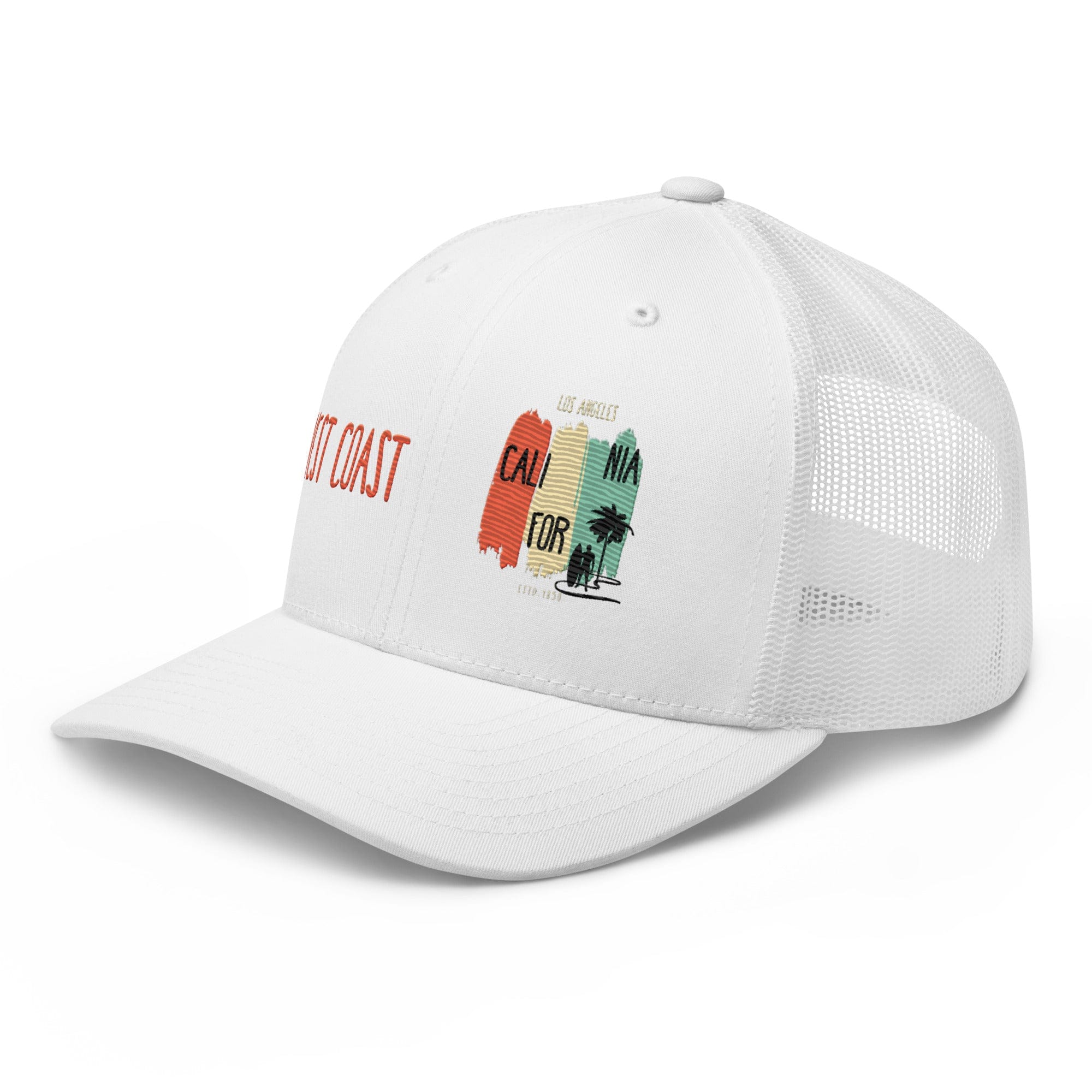 West Coast Los Angeles Embroidered Snapback Trucker Hat, Adjustable Mesh Back Cap - Triniskies