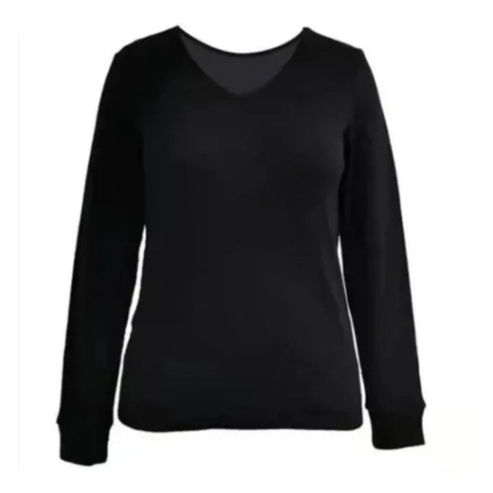 West Loop Large / Black West Loop Women's Long Sleeve V-Neck Shirt - Black - Size L wts216