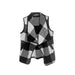 West Loop One size / Black and White West Loop Buffalo Plaid Vest Cotton & Wool* Blend Sleeveless One Size wom 201