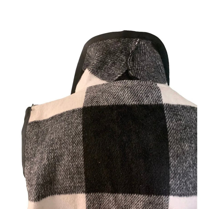 West Loop One size / Black and White West Loop Buffalo Plaid Vest Cotton & Wool* Blend Sleeveless One Size wom 201