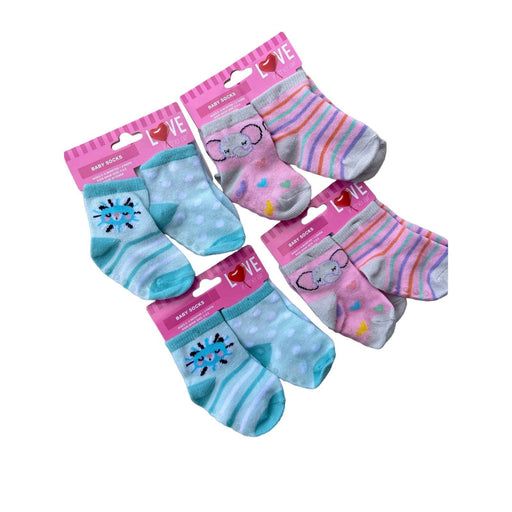 West Loop West Loop 8 pair baby socks 4 blue 4 pink SZ 0-6 months