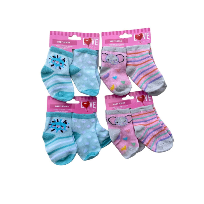 West Loop West Loop 8 pair baby socks 4 blue 4 pink SZ 0-6 months