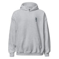 Heather gray whale shark hoodie with seahorse ocean graphic