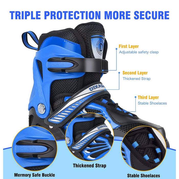 Wheelkids Adjustable Inline Skates for Boys Girls Women Men Adult Size Light Up Skate