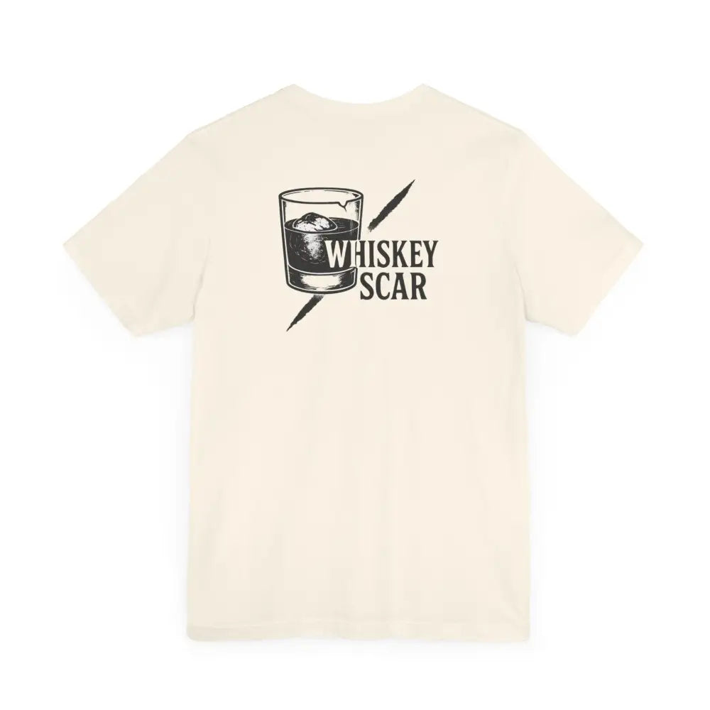 Cream Trini Skies t-shirt with Whiskey Scar graphic in Iron Line Series