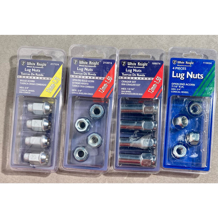 White Knight one size / silver Assorted White Knight Lugnuts Set of 4 - Retail Value Over $100