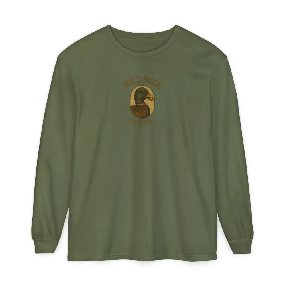 Olive green Trini Skies Supply vintage outdoor spirit duck graphic tee