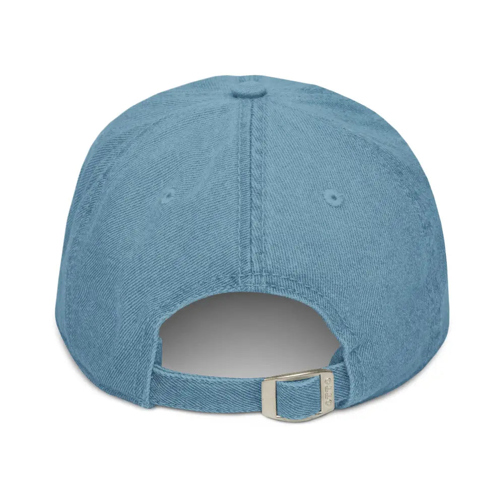 Light blue wildflower minimalist denim hat by Trini Skies Supply