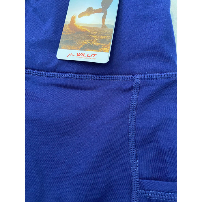 Willit XL / Blue Willit Fleece Lined Water Resistant Leggings * High Waisted Size XL wom313