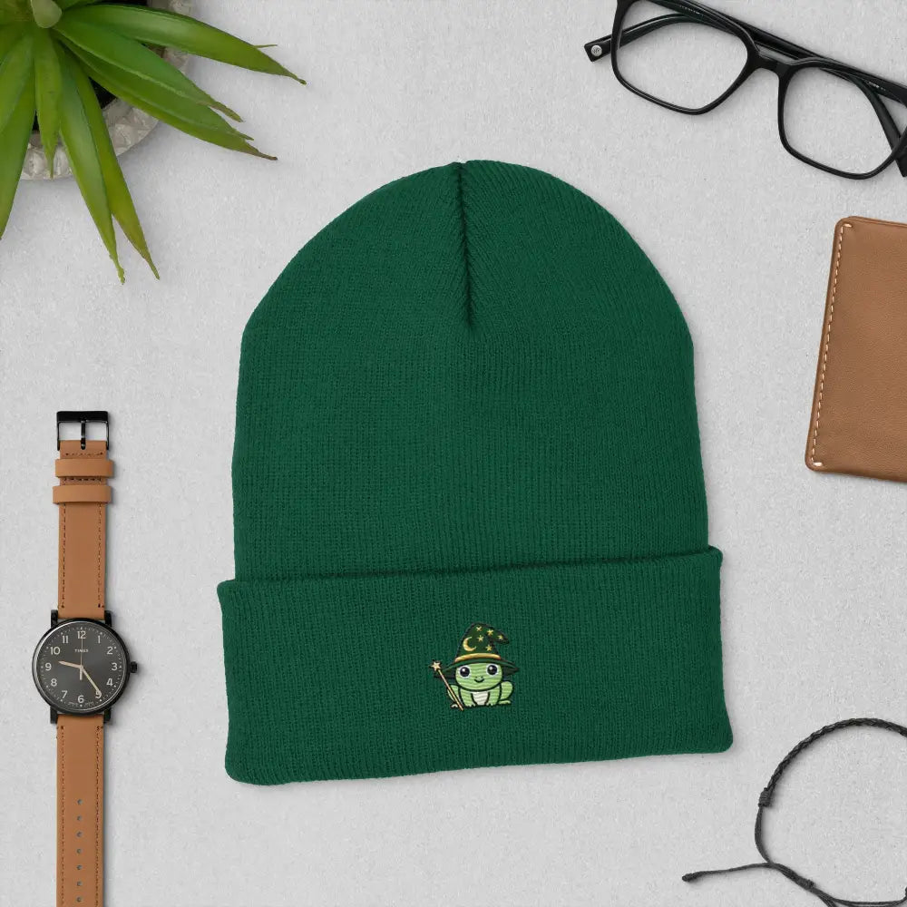 Wizard Frog Embroidered Beanie by Trini Skies