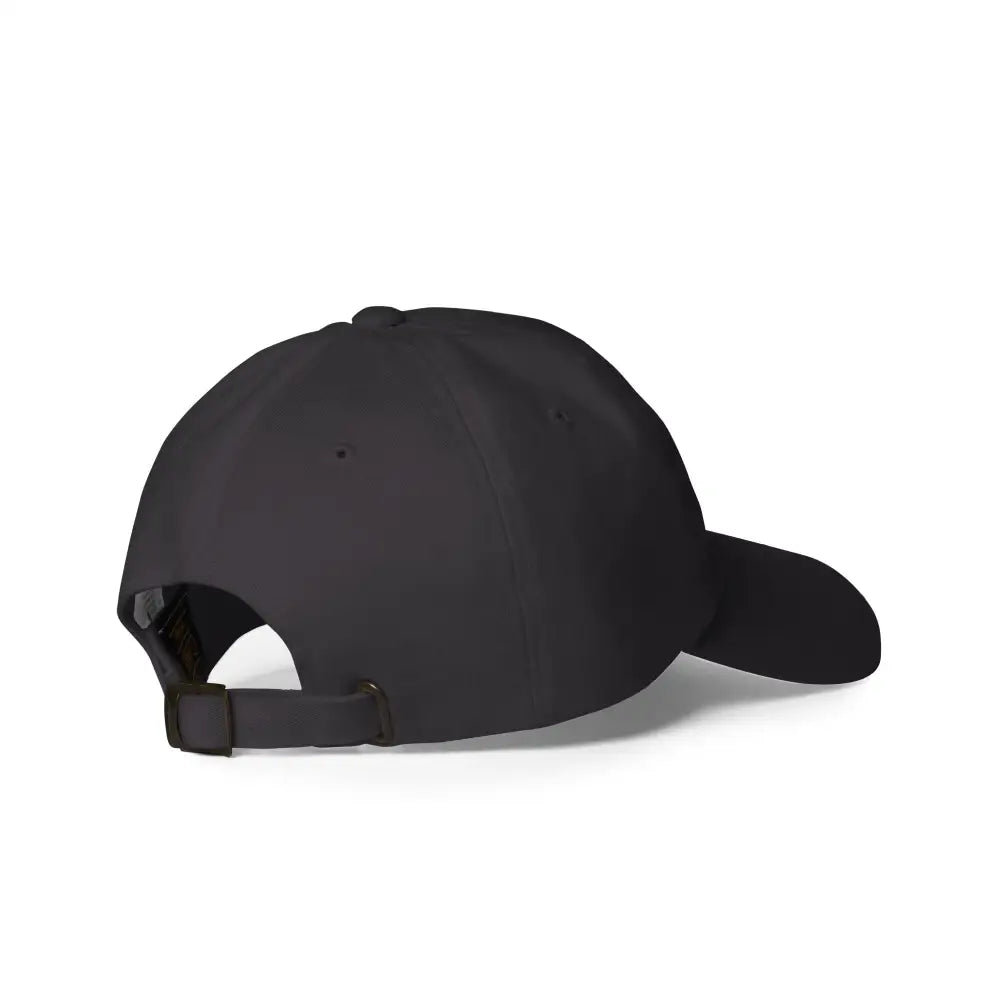 Worm Class Embroidered Dad Hat in plain black with adjustable strap