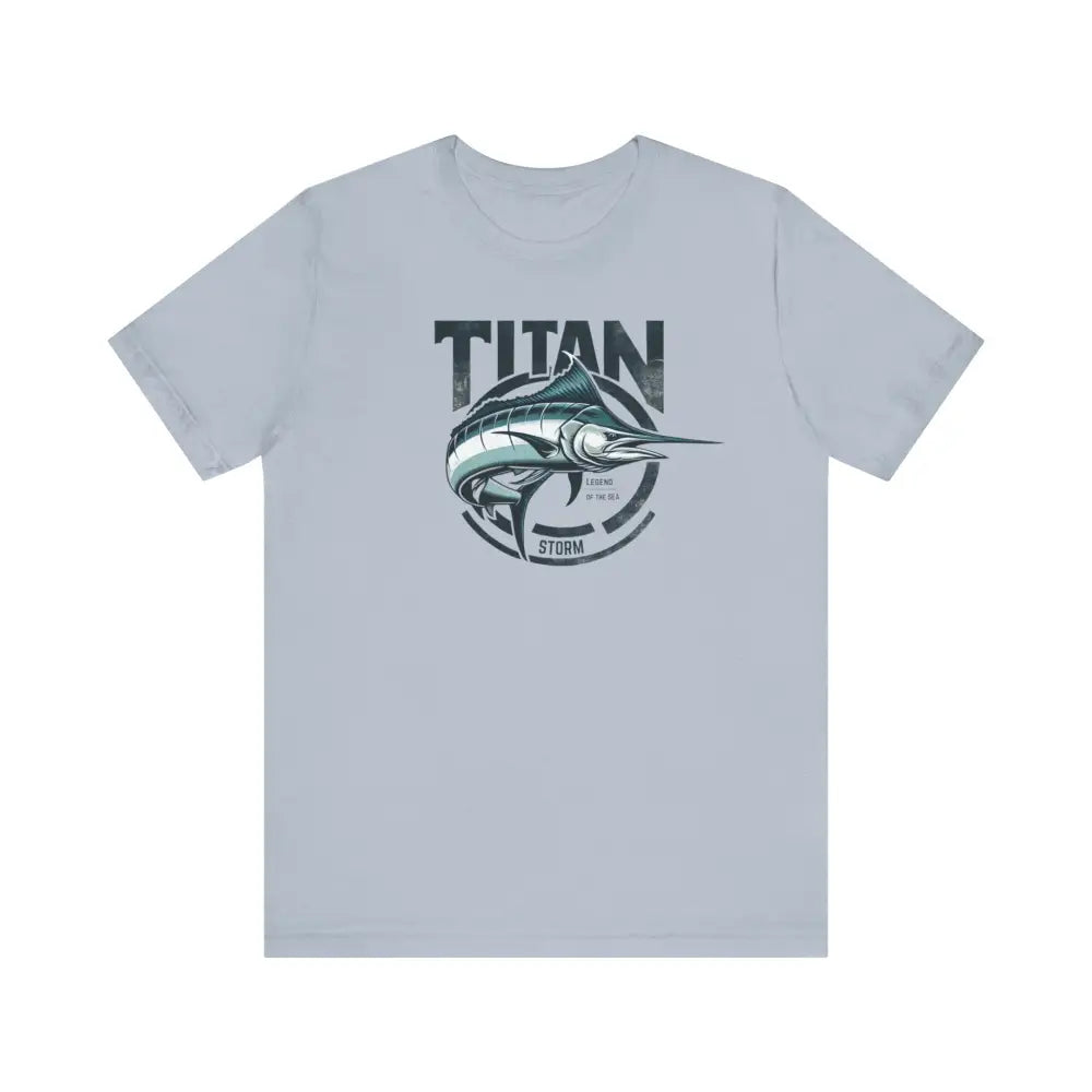Light blue Trini Skies marlin graphic unisex cotton tee