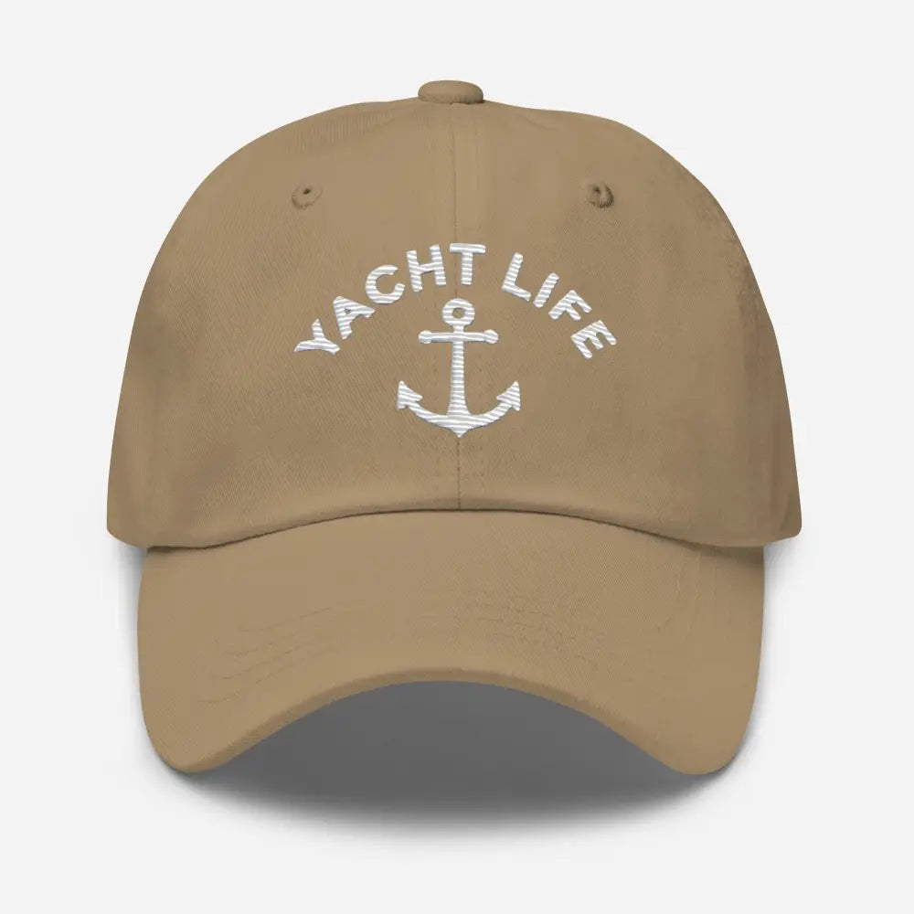 Yacht Life Embroidered Dad Hat with Anchor Emblem