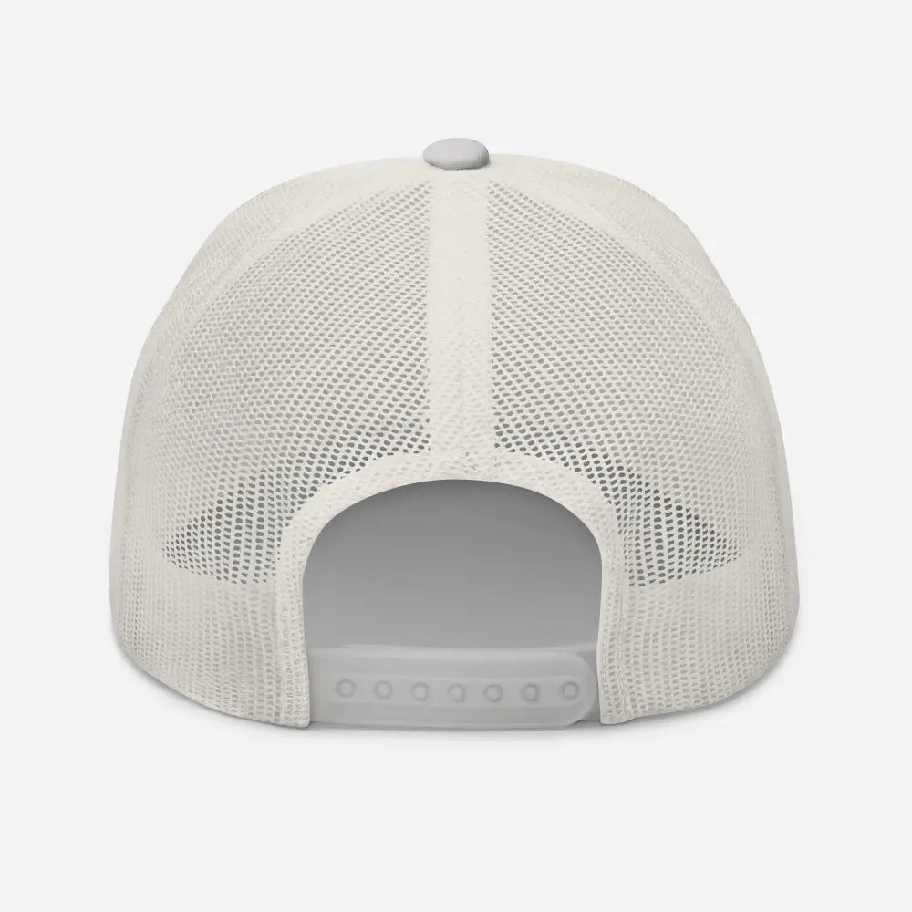 Back view of Yacht Life embroidered Trini Skies mesh trucker hat