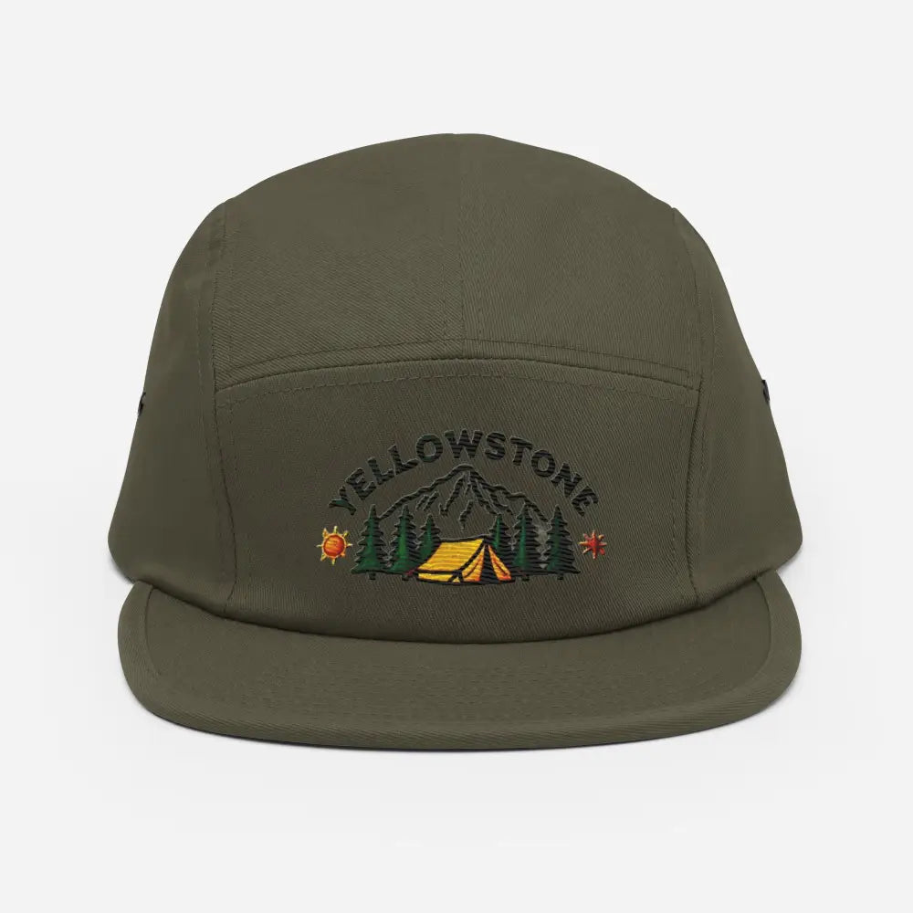 Yellowstone National Park embroidered corduroy cap in olive green