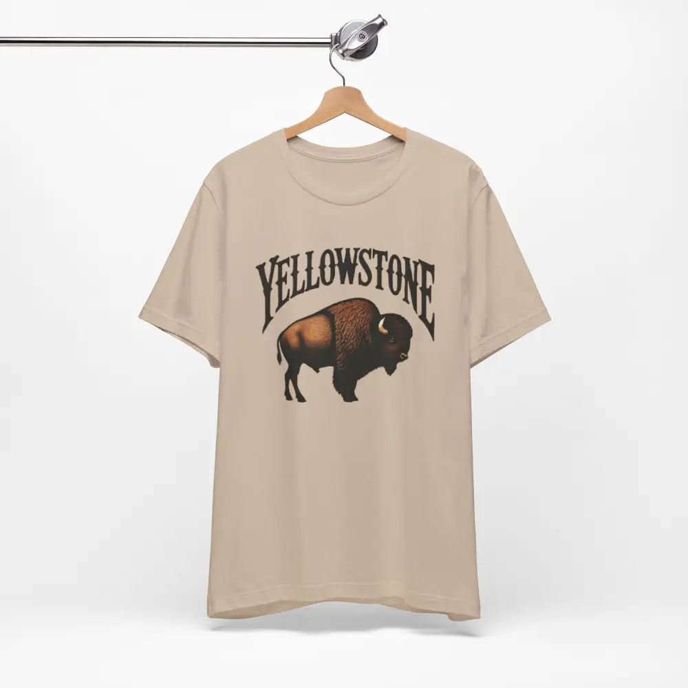 Yellowstone National Park-inspired tan bison tee for nature lovers