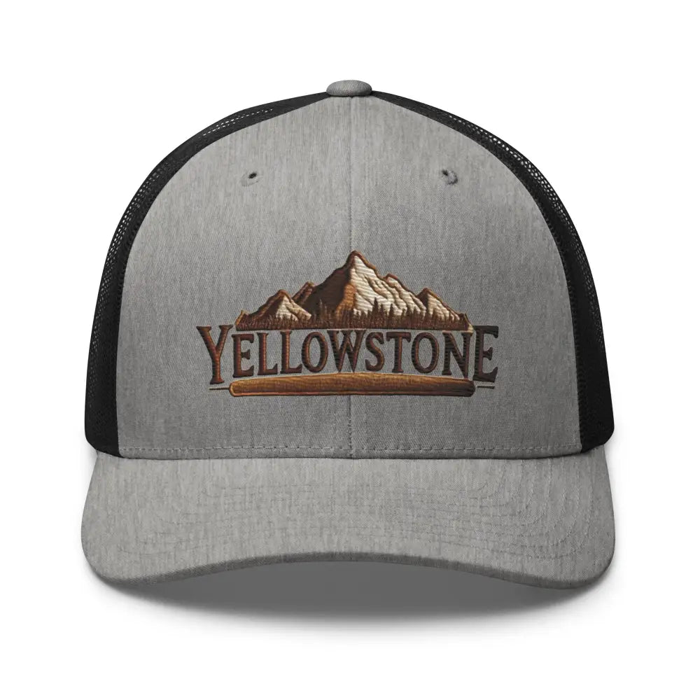 Gray and black Yellowstone National Park embroidered corduroy cap