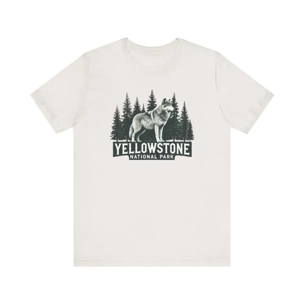 Yellowstone National Park wolf graphic unisex jersey short sleeve tee