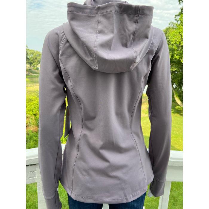 Yogalicious xs / lilac Yogalicius Full Zip Jacket with hoodie frosted lilac SZ XS * wom166