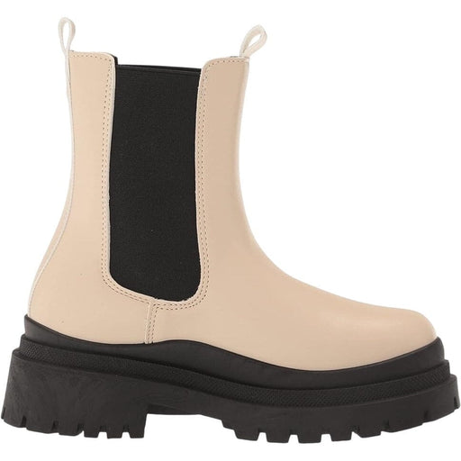 Yoki Shoes Yoki Women's Ankle Rain Boots Size 7 Cream with Black Accents Water-Resistant