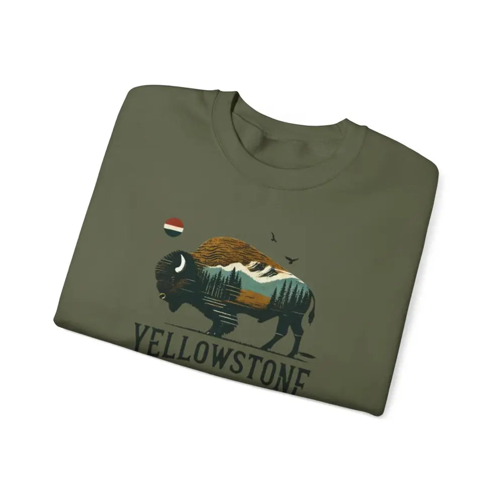 Yosemite National Park unisex heavy blend crewneck sweatshirt with bison graphic