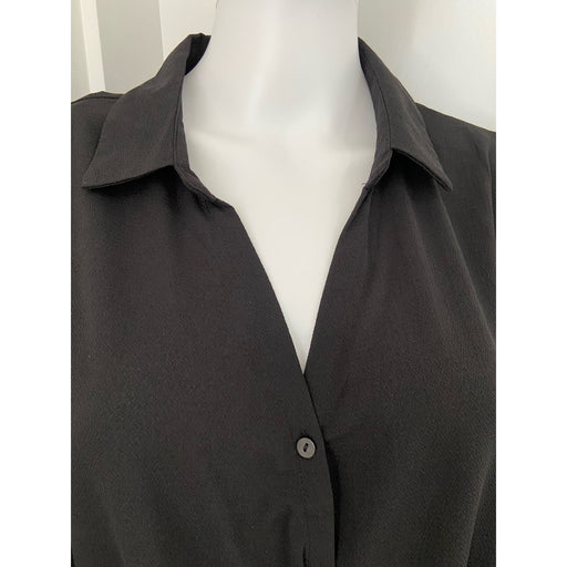 Zac & Rachel XL / Black Zac and Rachel Black Long-Sleeved Wrap Top, Size XL * wom257