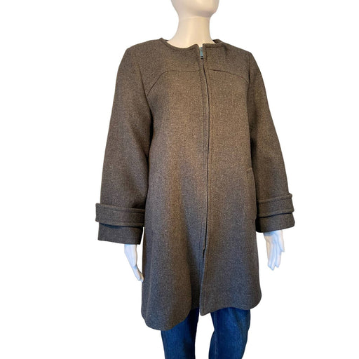 Zara Baby Large / Gray Zara Women's Wool Blend Full Zipper Coat * SZ L Vintage Inspired Elegance WC07