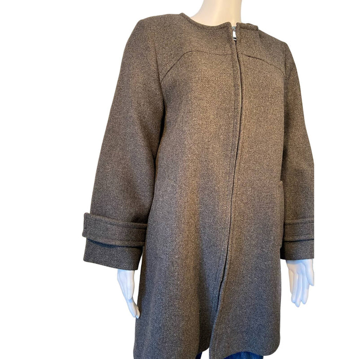 Zara Baby Large / Gray Zara Women's Wool Blend Full Zipper Coat * SZ L Vintage Inspired Elegance WC07