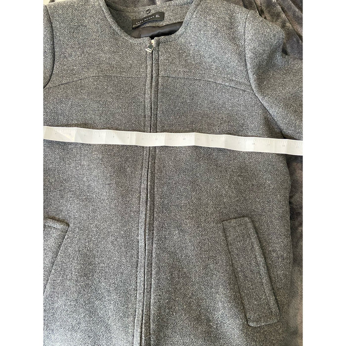 Zara Baby Large / Gray Zara Women's Wool Blend Full Zipper Coat * SZ L Vintage Inspired Elegance WC07