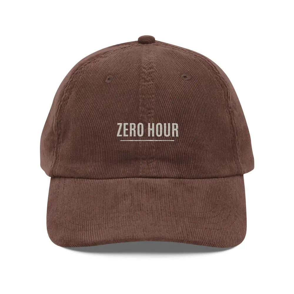 Trini Skies Zero Hour embroidered corduroy cap in brown