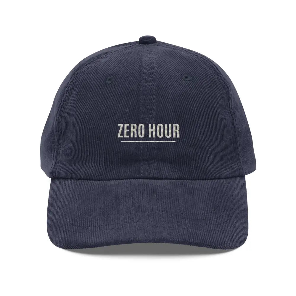 Trini Skies zero hour corduroy embroidered cap in navy blue